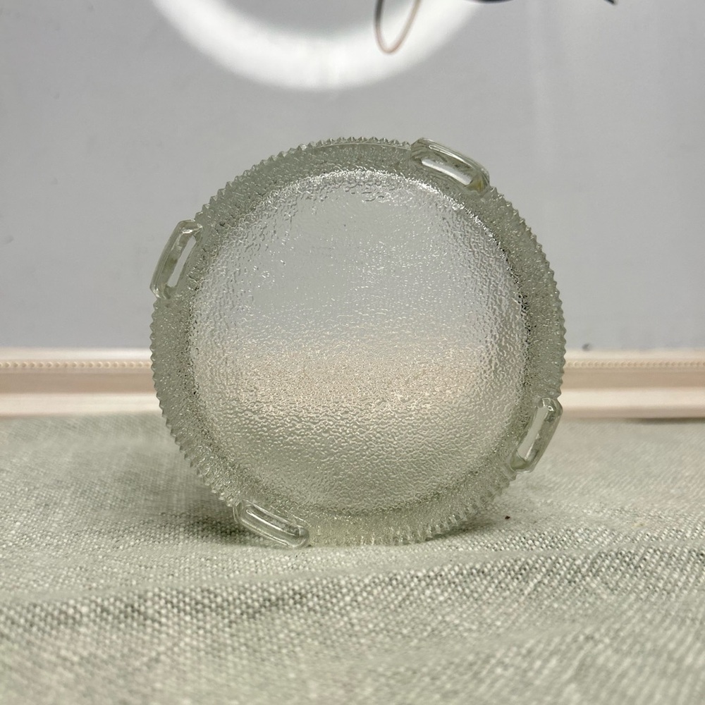 Clear Textured Crystal Glass Dish
